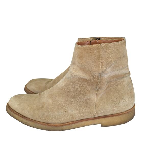Common Projects Tan Suede Ankle Boots British‎ Chelsea Side Zip Men's 12 EU 45 - Picture 2 of 9